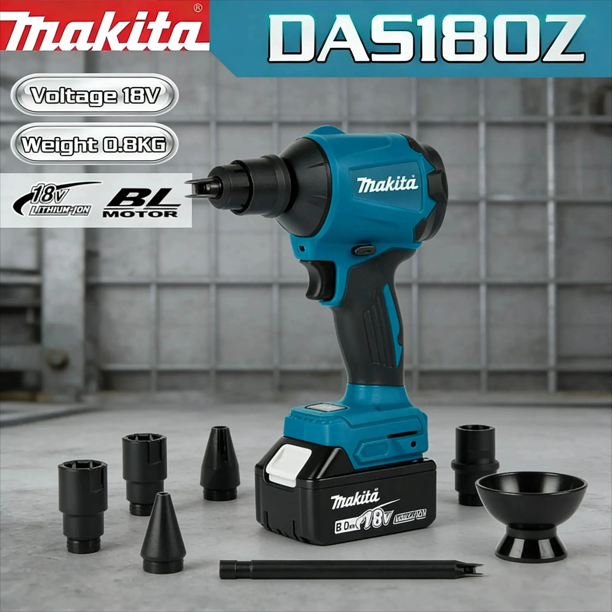 Беспроводная воздуходувка Makita DAS180 18В, многофункциональная машина для удаления пыли с насадками, пистолет для удаления пыли, инструмент для накачивания
Беспроводная воздуходувка Makita DAS180 18В, многофункциональная машина для удаления пыли с насадками, пистолет для удаления пыли, инструмент для накачивания