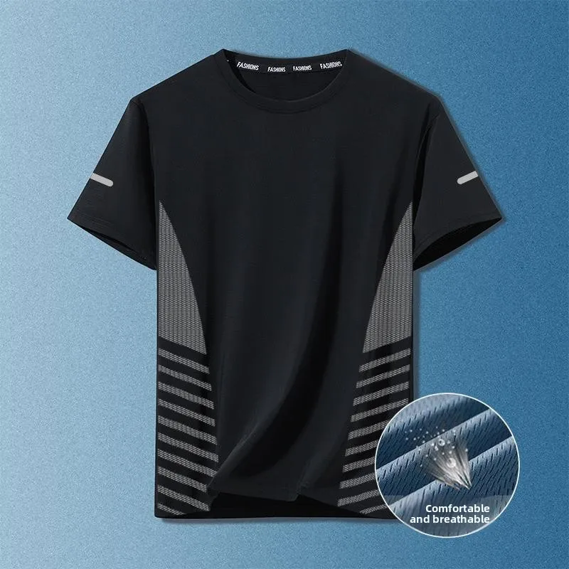 Мужская футболка из ледяного шелка Ne ort Sve, дышащая летняя базовая футболка, повседневная, универсальная, легкая, модная 
Мужская футболка из ледяного шелка Ne ort Sve, дышащая летняя базовая футболка, повседневная, универсальная, легкая, модная