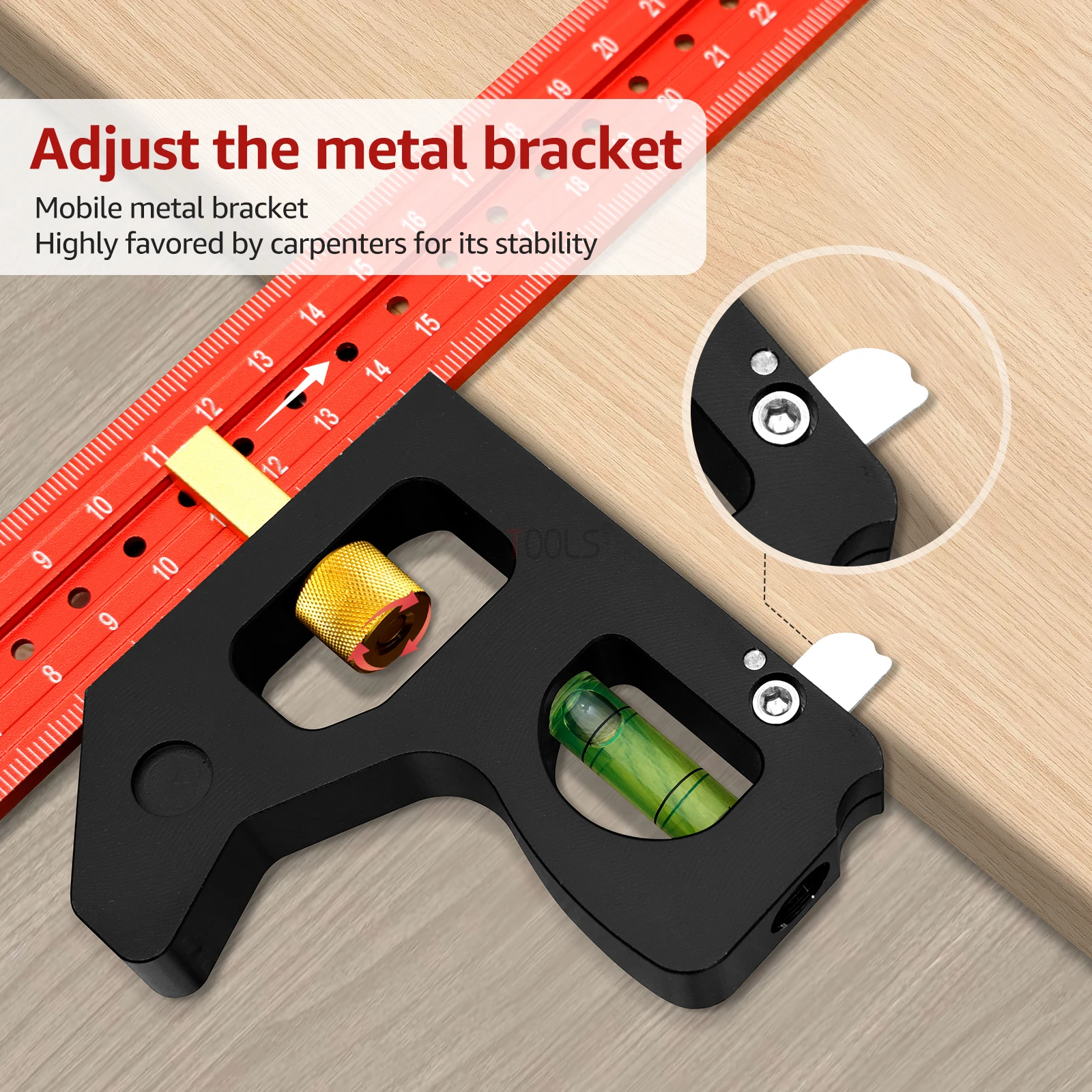 Aluminum Alloy Combination Square 30/40cm Measuring Ruler Adjustable Carpenter Square 45/90° Portable Woodworking Square Tool
Aluminum Alloy Combination Square 30/40cm Measuring Ruler Adjustable Carpenter Square 45/90° Portable Woodworking Square Tool