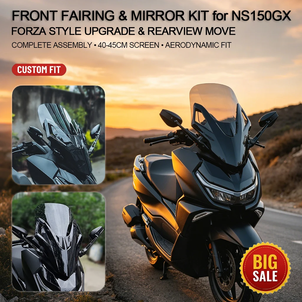Motorcycle Front Fairing Shell for NS150GX Windshield Rearview Mirror Relocation Bracket Assembly Front View Move Deflector Acce
Motorcycle Front Fairing Shell for NS150GX Windshield Rearview Mirror Relocation Bracket Assembly Front View Move Deflector Acce