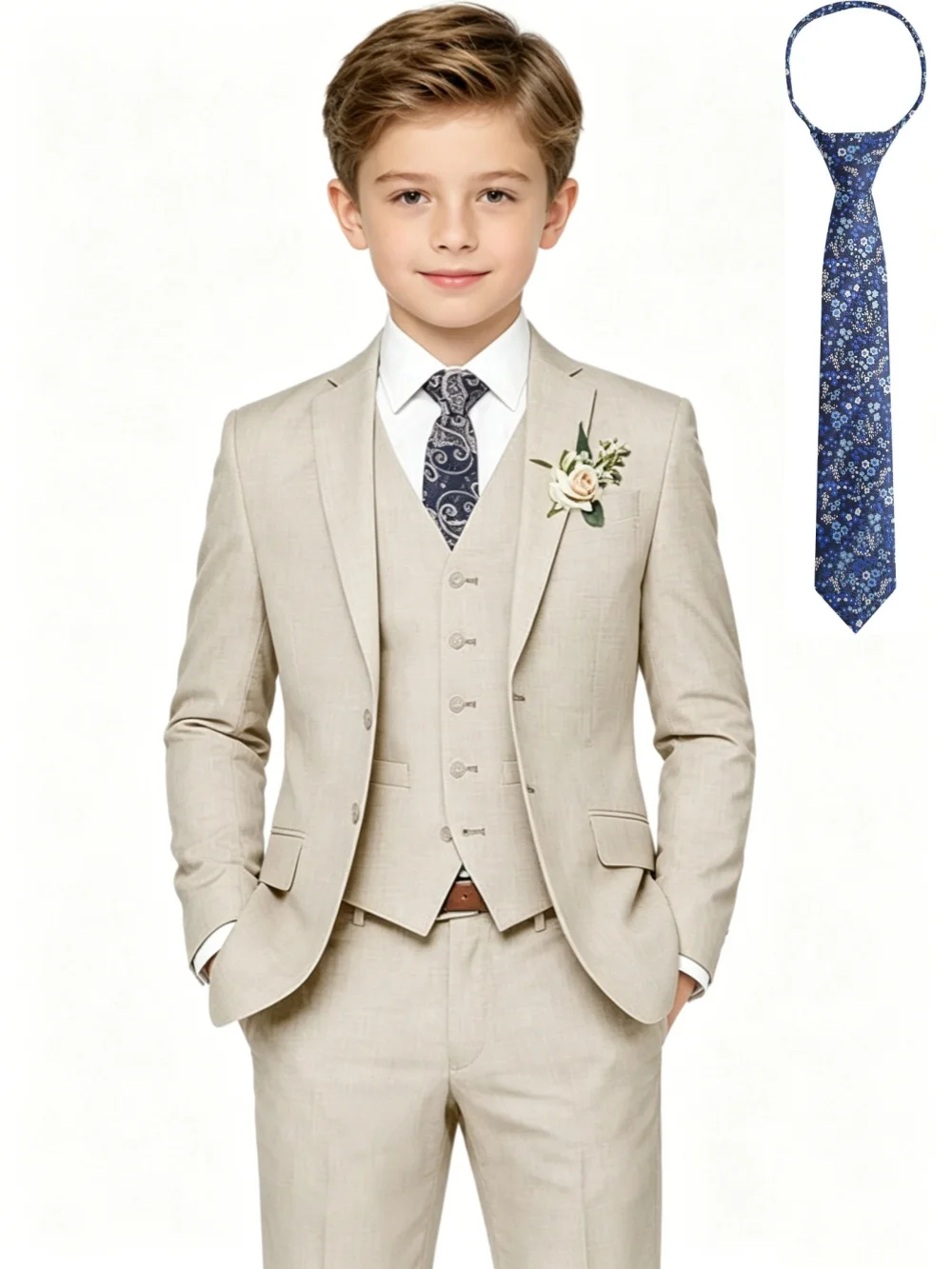 Boys Summer Linen Suit Set 4 Pieces Wedding Ring Bearer Outfit Notched Lapel Kids Slim Fit Tuxedo For Piano Perfromace 3-14T
Boys Summer Linen Suit Set 4 Pieces Wedding Ring Bearer Outfit Notched Lapel Kids Slim Fit Tuxedo For Piano Perfromace 3-14T