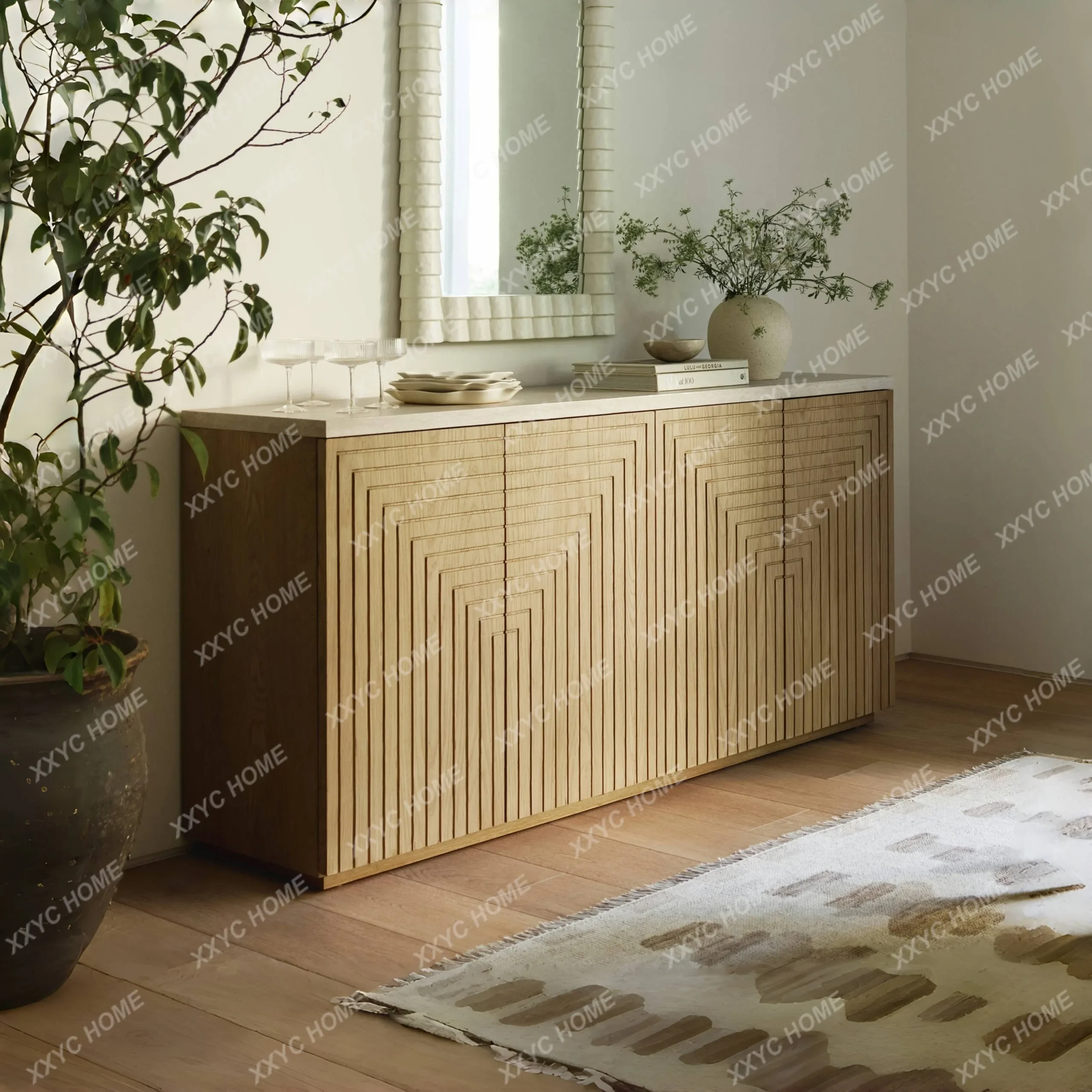 Solid wood dining side locker, living room home storage locker
Solid wood dining side locker, living room home storage locker