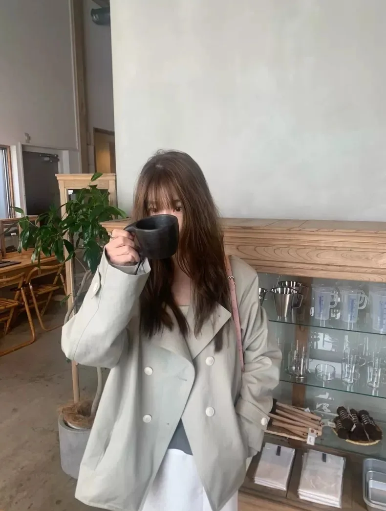 Loose Double-Breasted Spring Coat Tanat Dongdaemun Korean Style Casual Cotton Women's Fashion Outerwear Spring 2026
Loose Double-Breasted Spring Coat Tanat Dongdaemun Korean Style Casual Cotton Women's Fashion Outerwear Spring 2026