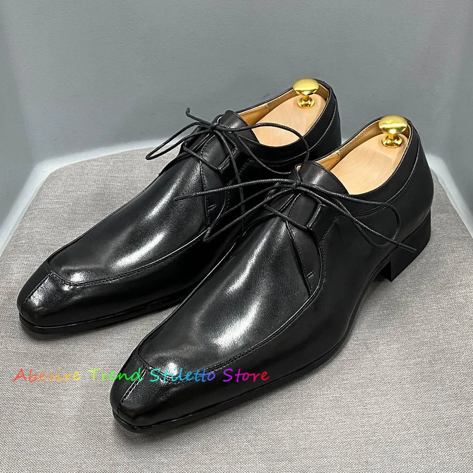 Men's Plain Toe Lace-Up Shoes Genuine Leather Derby Casual Shoe for Wedding Business Work Party Color Blocked Single Shoes
Men's Plain Toe Lace-Up Shoes Genuine Leather Derby Casual Shoe for Wedding Business Work Party Color Blocked Single Shoes