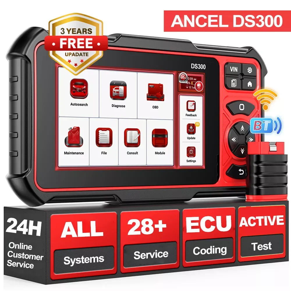 ANCEL DS300 Bluetooth OBD2 Scanner Bi-directional ECU Coding IMMO A/F Adjust OIL EPB TPMS Reset All System Car Diagnostic Tool
ANCEL DS300 Bluetooth OBD2 Scanner Bi-directional ECU Coding IMMO A/F Adjust OIL EPB TPMS Reset All System Car Diagnostic Tool