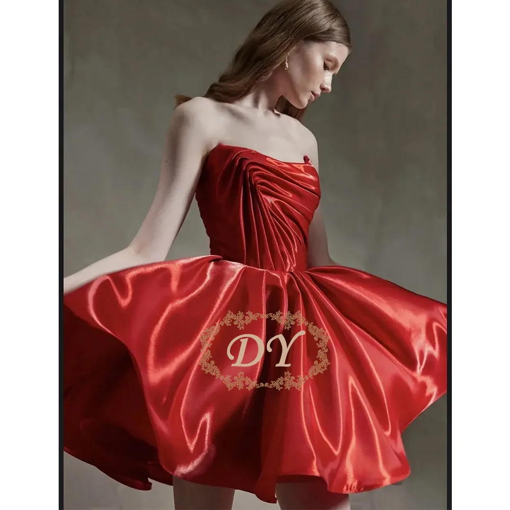 DY Modern Strapless Puffy Short Prom Cocktail Dress Pleated Glitter Organza Mini Homecoming Party Gown Customized שמלת נשף
DY Modern Strapless Puffy Short Prom Cocktail Dress Pleated Glitter Organza Mini Homecoming Party Gown Customized שמלת נשף