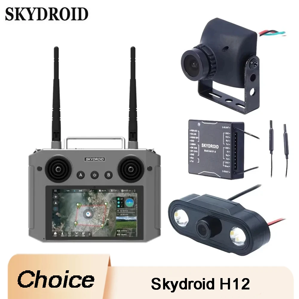 Skydroid H12 12-канальный интегрированный пульт дистанционного управления видео 1080P 2,4 ГГц с приемником, кабелем для передачи данных PIX и дополнительной камерой
Skydroid H12 12-канальный интегрированный пульт дистанционного управления видео 1080P 2,4 ГГц с приемником, кабелем для передачи данных PIX и дополнительной камерой