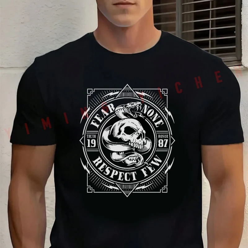 Men's Black Snake Skull Graphic Motorcycle Cotton T-Shirt New Men's Casual O-neck Short Sleeve Tees
Men's Black Snake Skull Graphic Motorcycle Cotton T-Shirt New Men's Casual O-neck Short Sleeve Tees