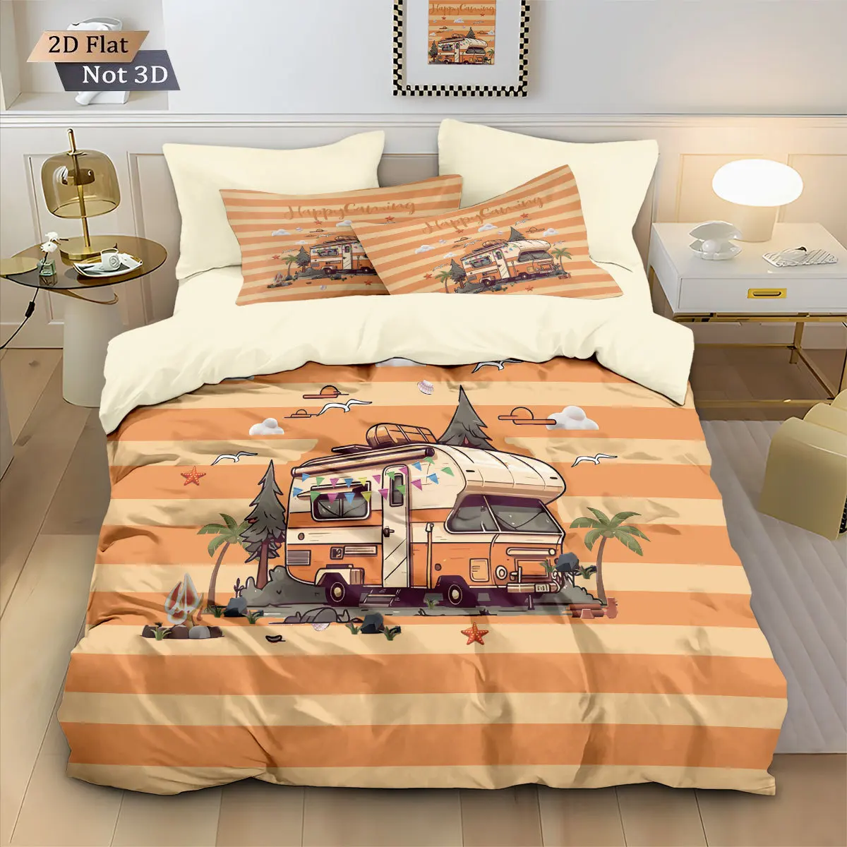 Camping Van Digital Printed Flannel 3PC Soft Skin-Friendly Duvet Cover with Pillowcases Cozy Queen King Size Full Room Decor
Camping Van Digital Printed Flannel 3PC Soft Skin-Friendly Duvet Cover with Pillowcases Cozy Queen King Size Full Room Decor