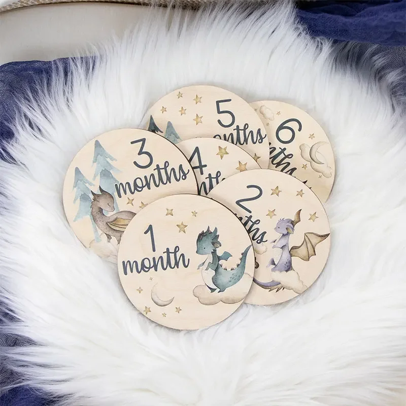 Cartoon Dragon Milestone Card Baby Wooden Milestone Marker Photo Shoot Props Dragon Nursery Theme Commemorative Card
Cartoon Dragon Milestone Card Baby Wooden Milestone Marker Photo Shoot Props Dragon Nursery Theme Commemorative Card