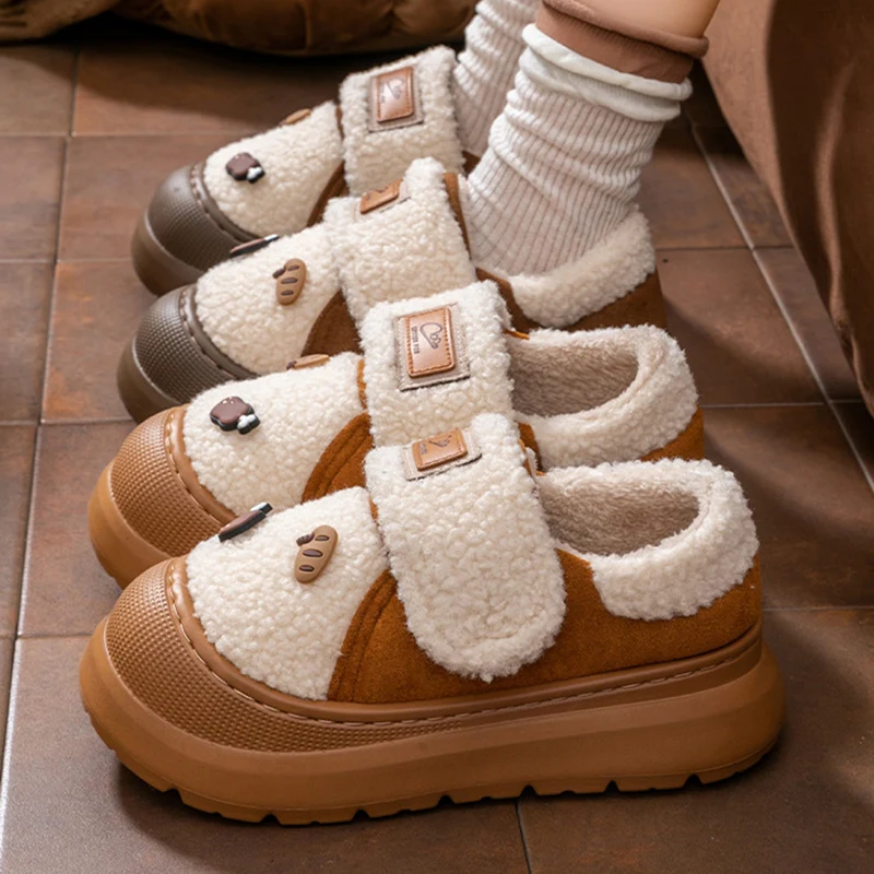 Winter Warm Artificial Lambswool Cotton Shoes Woman Thick Bottom Non Slip Snow Boots Woman Cute Cartoon Plush House Slippers
Winter Warm Artificial Lambswool Cotton Shoes Woman Thick Bottom Non Slip Snow Boots Woman Cute Cartoon Plush House Slippers