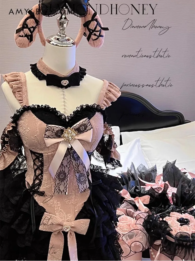 2025 Japanese Summer Sweet and Spicy Fishbone Top, Lace Tube Top, Bow Lolita Temperament Exquisite Suspender Dress For Women
2025 Japanese Summer Sweet and Spicy Fishbone Top, Lace Tube Top, Bow Lolita Temperament Exquisite Suspender Dress For Women