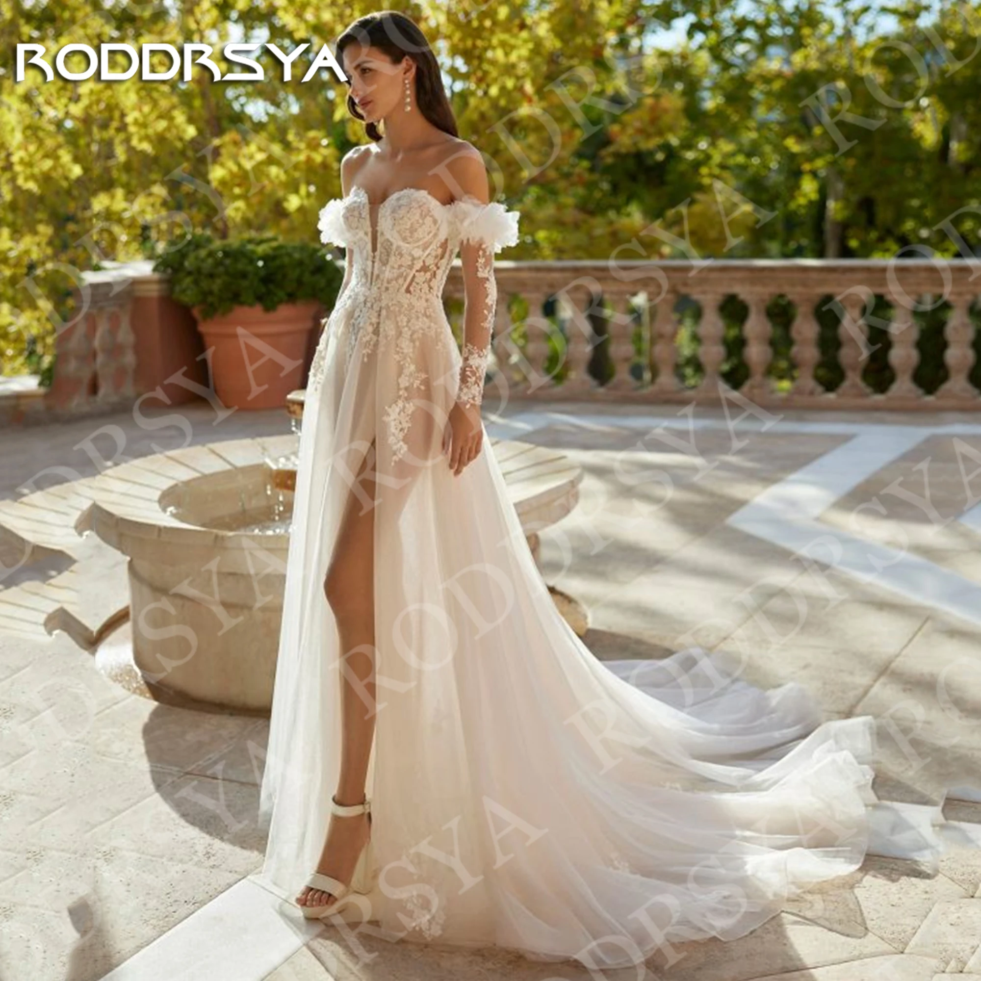 RODDRSYA Exquisite Off the Shoulder Wedding Dress Long Sleeves vestido de novia Lace Appliques High Slit Bridal Gown Customized
RODDRSYA Exquisite Off the Shoulder Wedding Dress Long Sleeves vestido de novia Lace Appliques High Slit Bridal Gown Customized