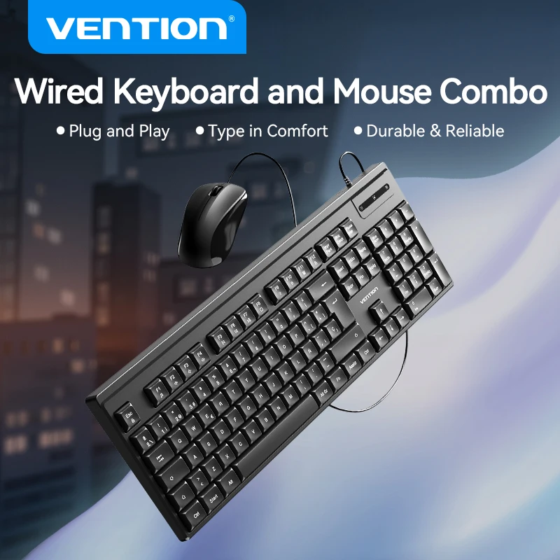 Vention Wired Keyboard Mouse Set Keyskin USB Ergonomic Mice 105 Keys for Computer Laptop PC Spanish Keycaps Layout
Vention Wired Keyboard Mouse Set Keyskin USB Ergonomic Mice 105 Keys for Computer Laptop PC Spanish Keycaps Layout