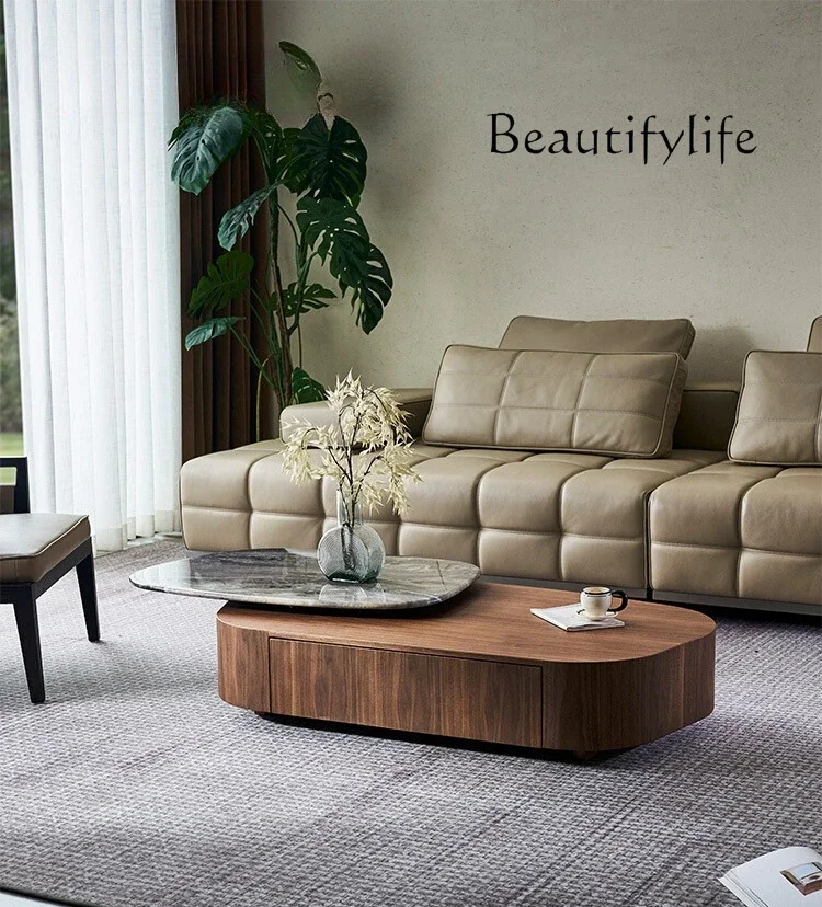 High-end Italian minimalist living room special-shaped modern minimalist home high-end marble rotating coffee table
High-end Italian minimalist living room special-shaped modern minimalist home high-end marble rotating coffee table