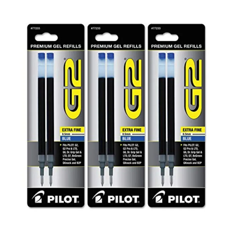 G2 Gel Ink Pen Refills, Extra Fine Point, 0.5mm, Blue Ink, 6 Refills
G2 Gel Ink Pen Refills, Extra Fine Point, 0.5mm, Blue Ink, 6 Refills