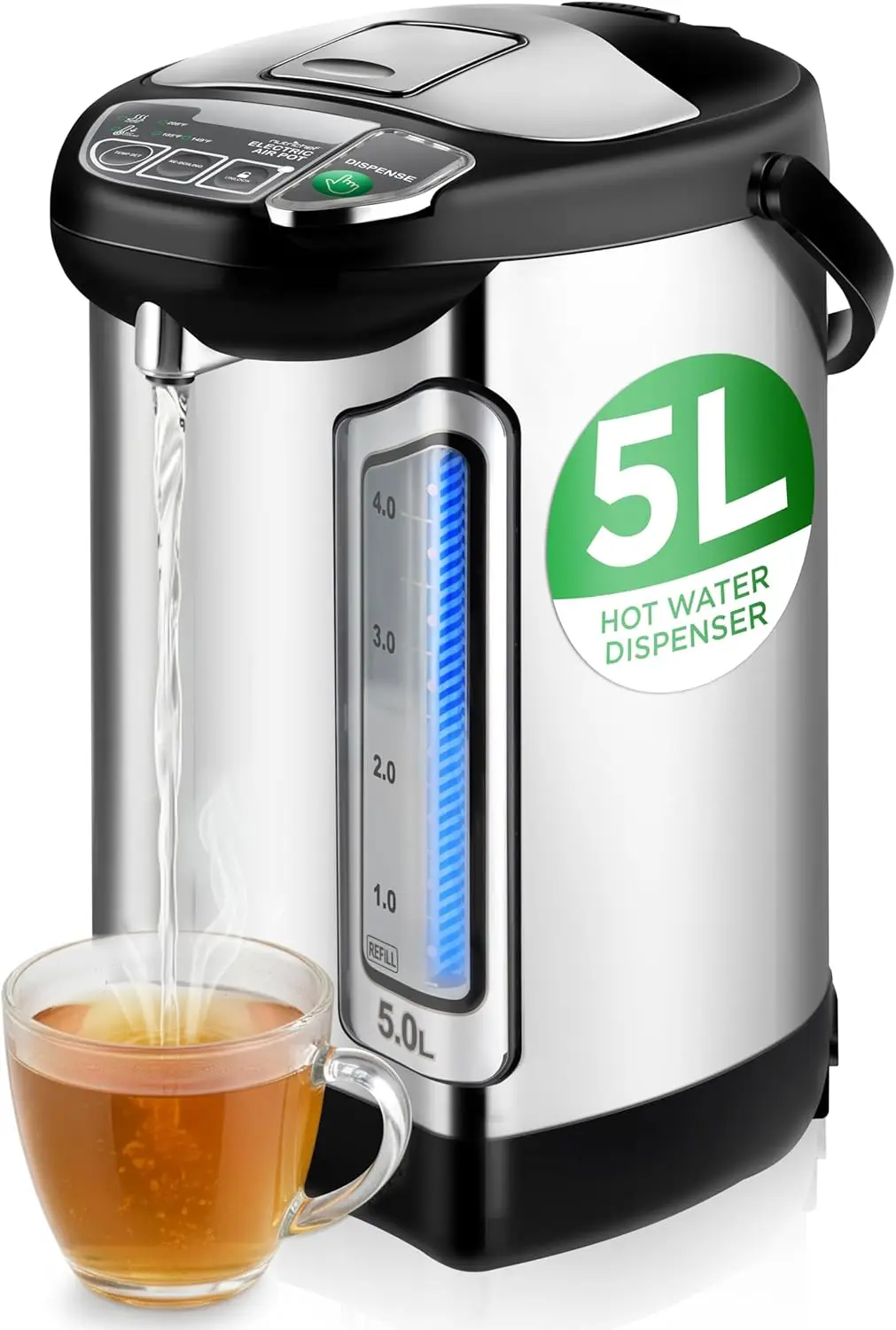 5L Stainless Steel Electric Water Boiler with Rotating Base, Keep Warm, Auto Shut Off, Instant Heating for Coffee & Tea
5L Stainless Steel Electric Water Boiler with Rotating Base, Keep Warm, Auto Shut Off, Instant Heating for Coffee & Tea