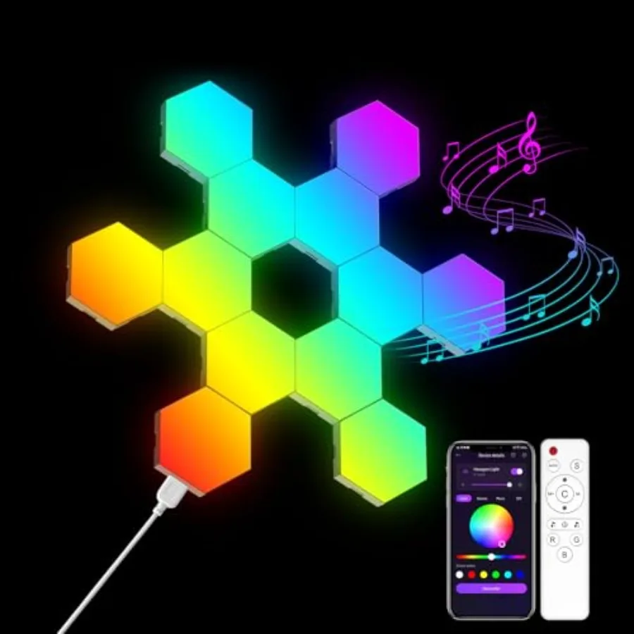 Набор из 12 шестигранных RGB-панелей для стен - светодиодные светильники, подарки для мужчин, декор для комнаты, лампа для спальни, игровое оборудование, для геймеров
Набор из 12 шестигранных RGB-панелей для стен - светодиодные светильники, подарки для мужчин, декор для комнаты, лампа для спальни, игровое оборудование, для геймеров