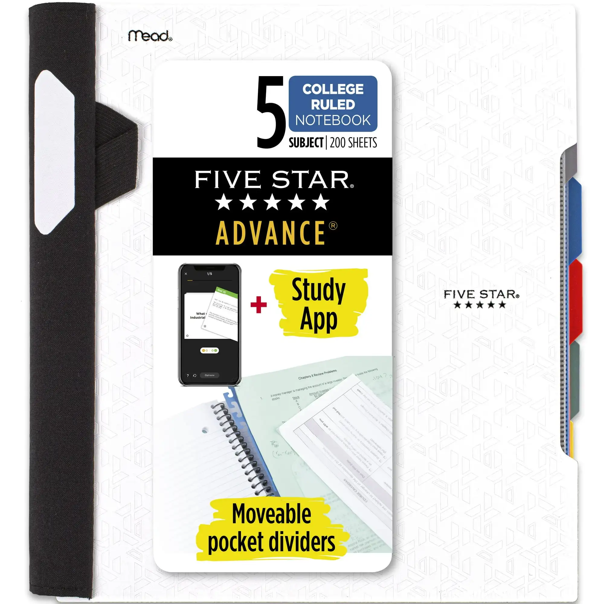 Блокнот Five Star Advance Wirebound Plus Study App, 5 предметов, для колледжа, белый ( 820013 A-WMT)
Блокнот Five Star Advance Wirebound Plus Study App, 5 предметов, для колледжа, белый ( 820013 A-WMT)