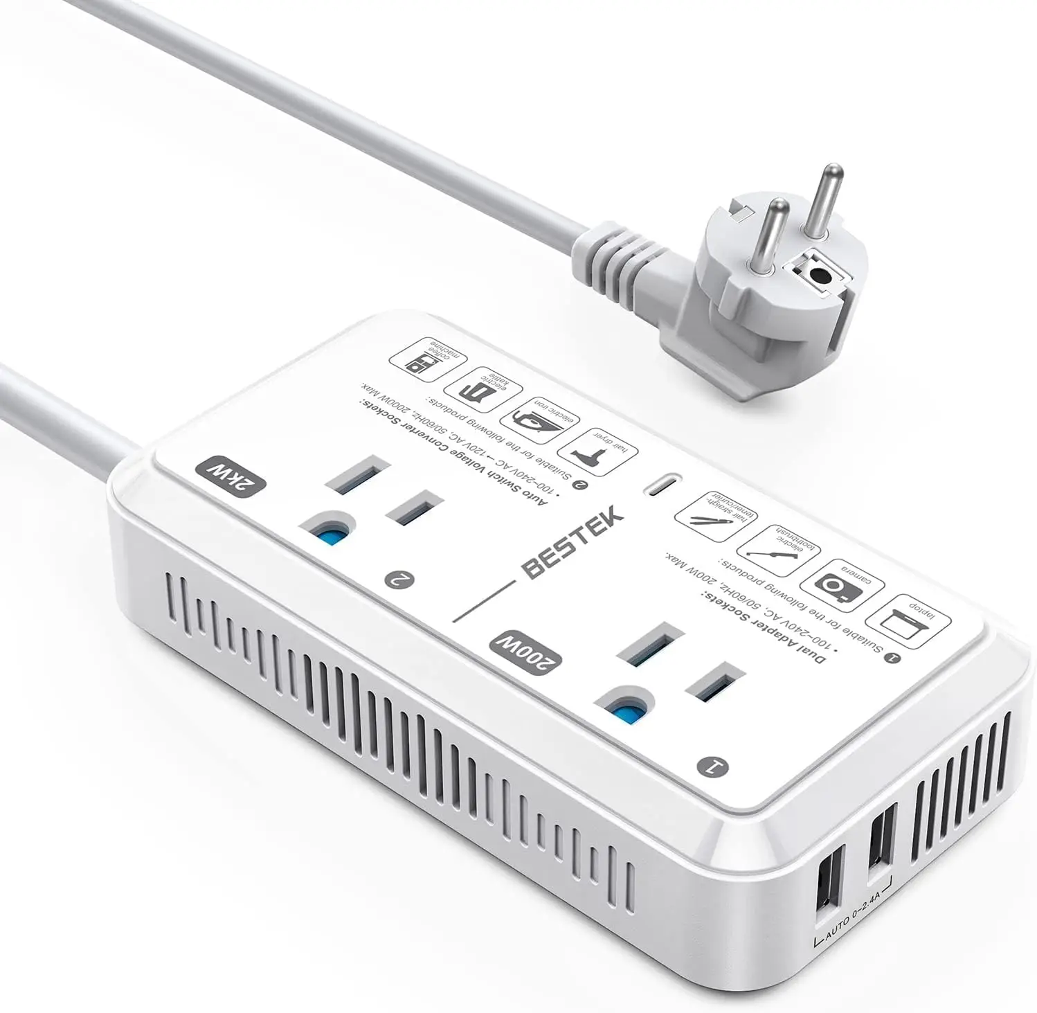 European Travel Plug Pter 220V To 110V Voltage Converter Us To Europe 2000W Travel Voltage Converter With 2 Usb Ports For Hair
European Travel Plug Pter 220V To 110V Voltage Converter Us To Europe 2000W Travel Voltage Converter With 2 Usb Ports For Hair