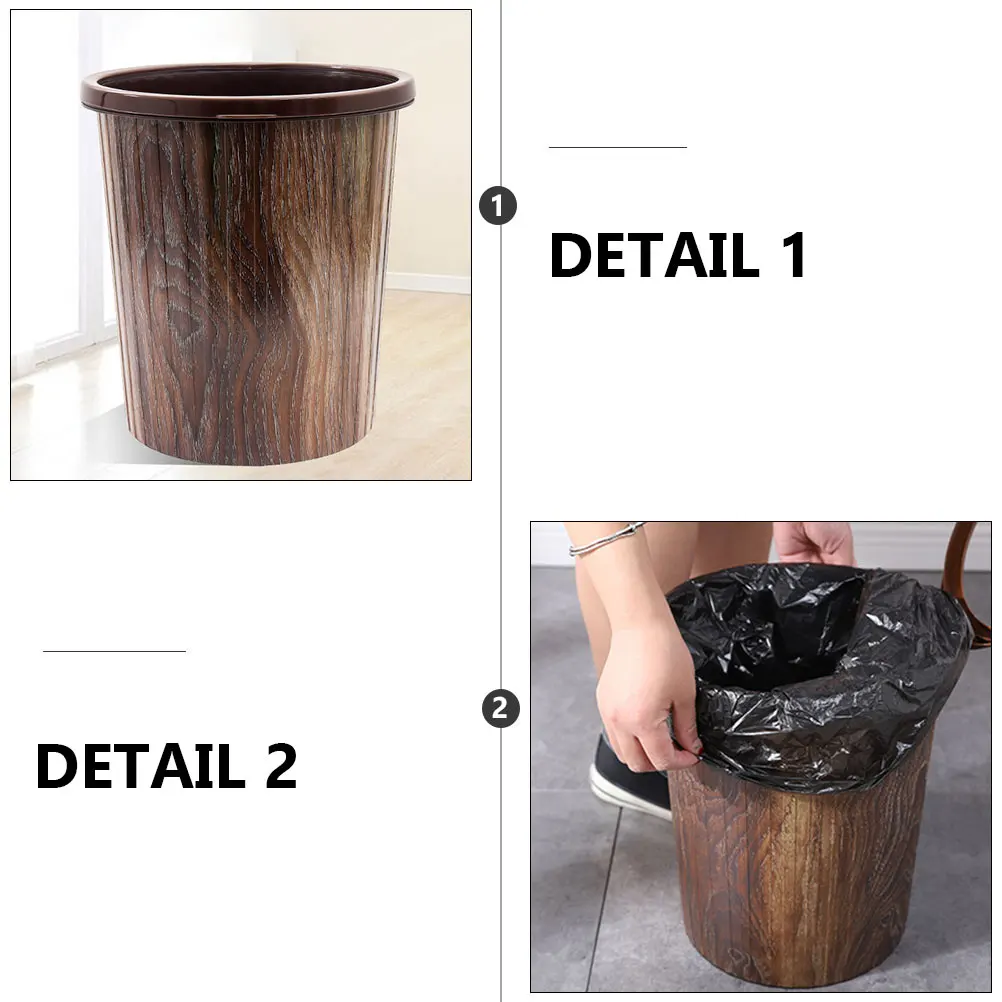 Trash Can Imitation Wood Grain PP Material Large Opening Kitchen Bathroom Home Garbage Bin Waste Container Retro Style
Trash Can Imitation Wood Grain PP Material Large Opening Kitchen Bathroom Home Garbage Bin Waste Container Retro Style