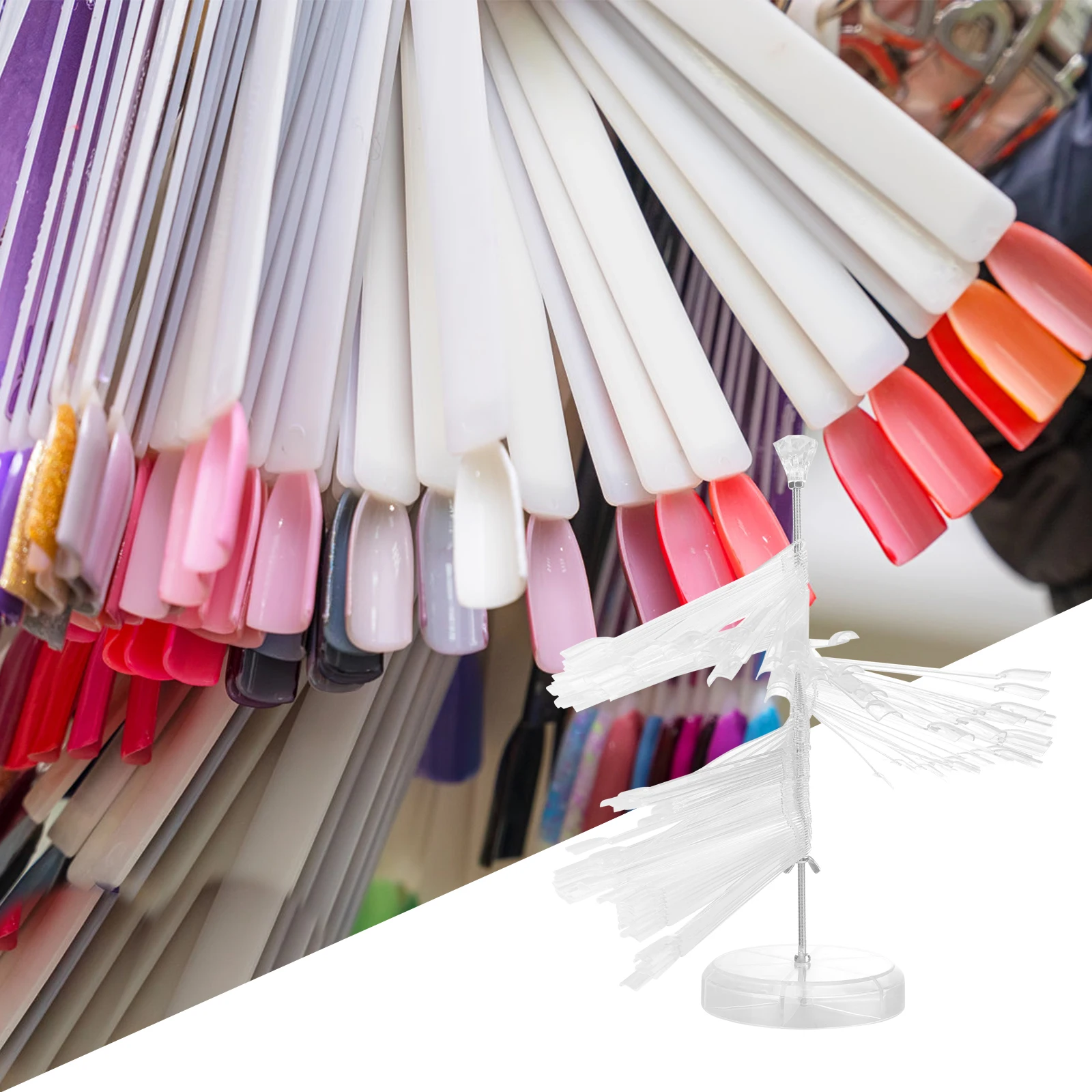 120pcs Nail Color Card Display Stand Clear Plastic Acrylic Steel Tips Spiral Shelf Sticks Art Training Salon Show Chart
120pcs Nail Color Card Display Stand Clear Plastic Acrylic Steel Tips Spiral Shelf Sticks Art Training Salon Show Chart