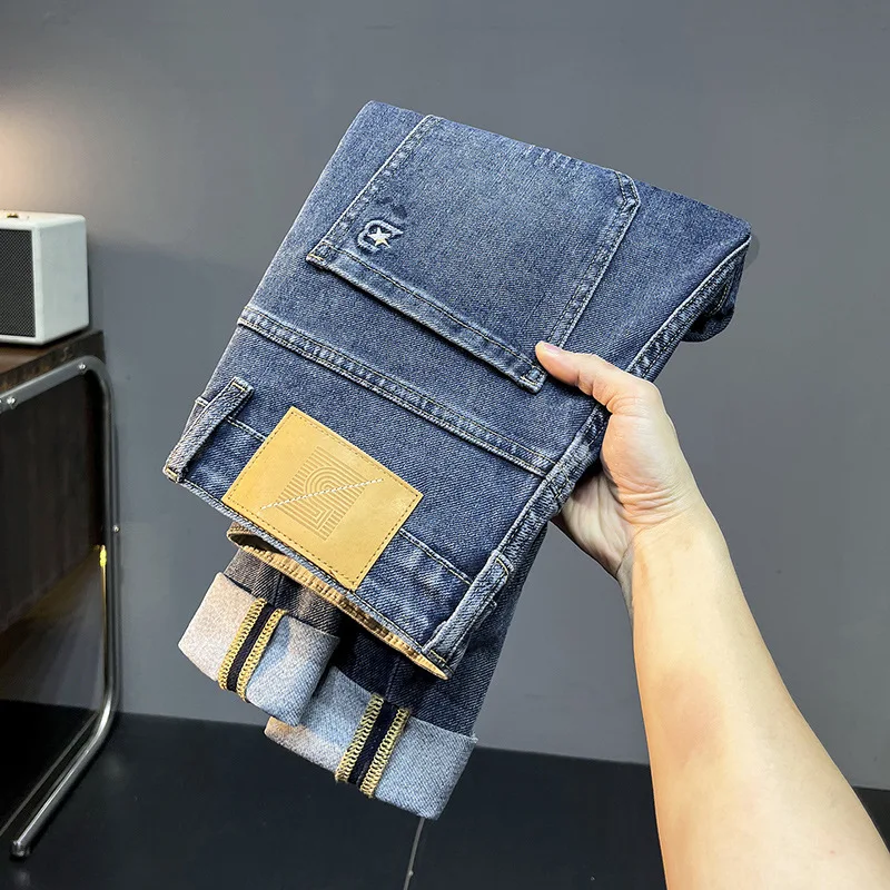 Blue Fashion jeans for men 2024 new autumn trendy all-matching slim fit casual tapered stretch micro loose tapered long pants
Blue Fashion jeans for men 2024 new autumn trendy all-matching slim fit casual tapered stretch micro loose tapered long pants