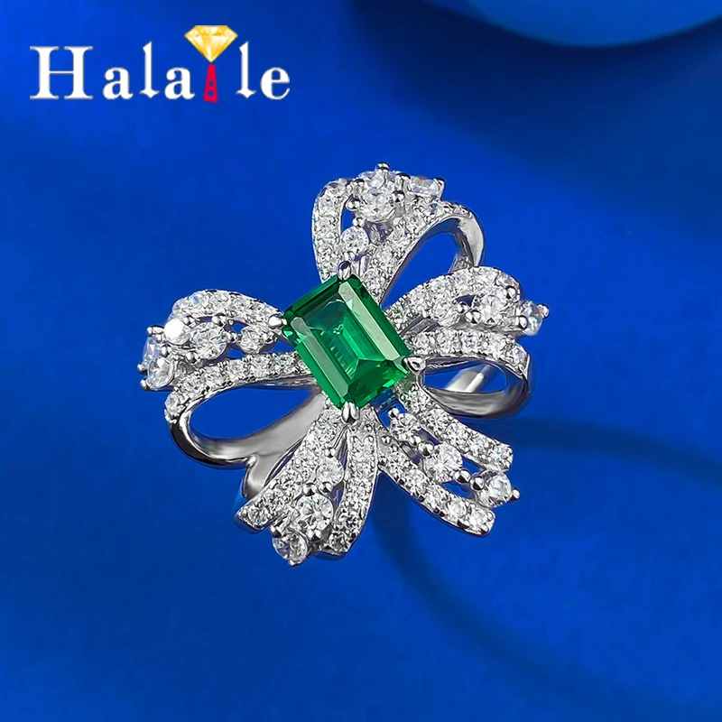 Halaile S925 стерлингового серебра, выращенное в лаборатории изумрудное кольцо с бантом и сертификатом, роскошные ювелирные изделия, женские элегантные модные подарки для вечеринки
Halaile S925 стерлингового серебра, выращенное в лаборатории изумрудное кольцо с бантом и сертификатом, роскошные ювелирные изделия, женские элегантные модные подарки для вечеринки