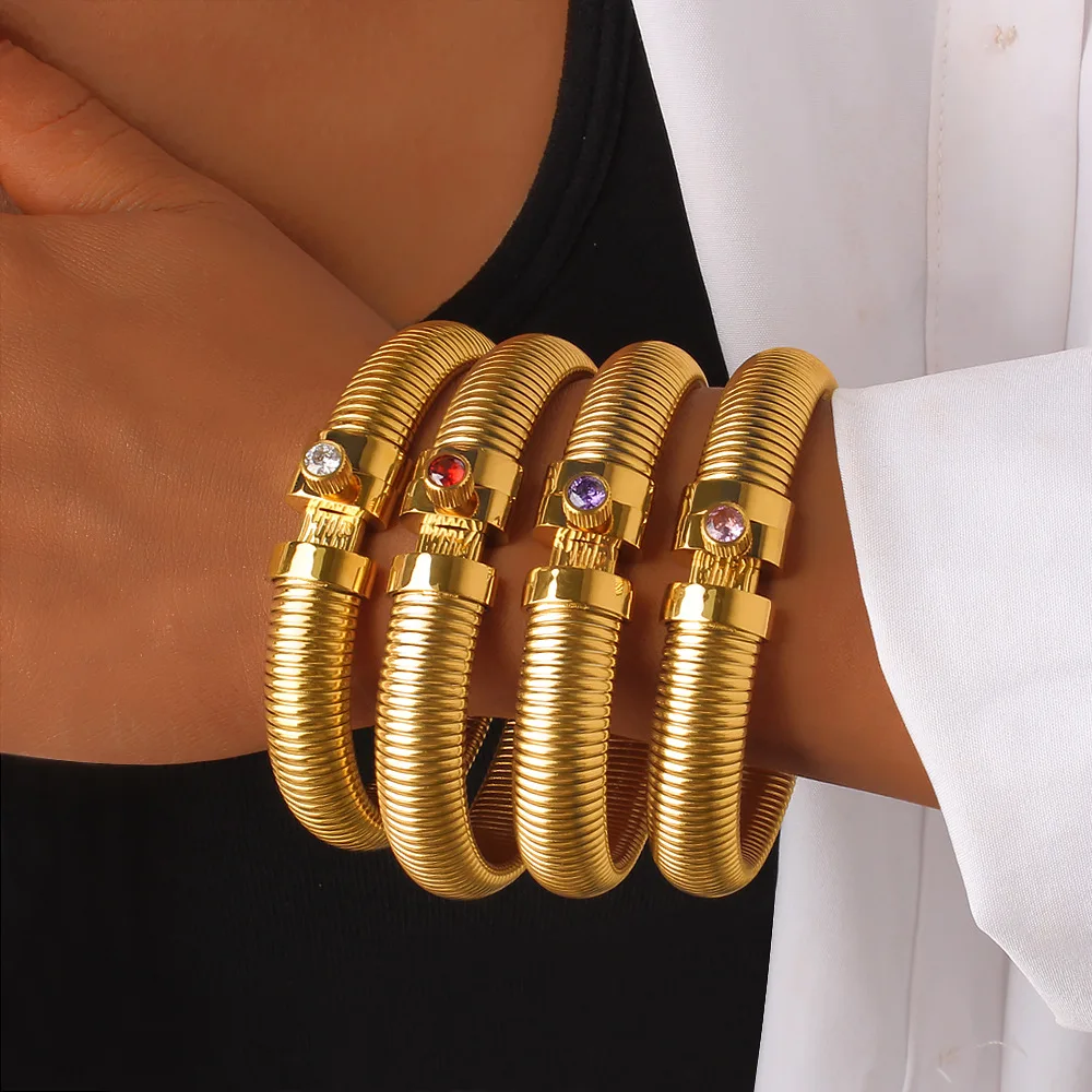 DIY accessories Guangdong Decoration Europe and the United States Titanium Steel Screw Head Zir*****pening Bracelet 18K Gold-pla
DIY accessories Guangdong Decoration Europe and the United States Titanium Steel Screw Head Zir*****pening Bracelet 18K Gold-pla