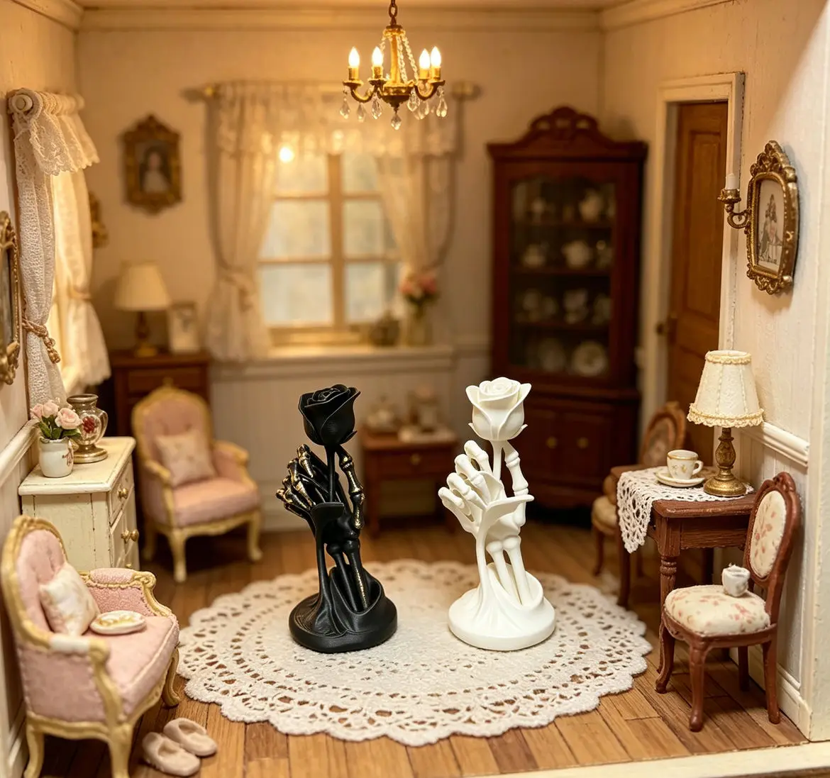 Gothic Skeleton Hand with Rose Figurine,Black&White Miniature Ornament,Dark Aesthetic Decor for Dollhouse&Diorama Scene Layout
Gothic Skeleton Hand with Rose Figurine,Black&White Miniature Ornament,Dark Aesthetic Decor for Dollhouse&Diorama Scene Layout
