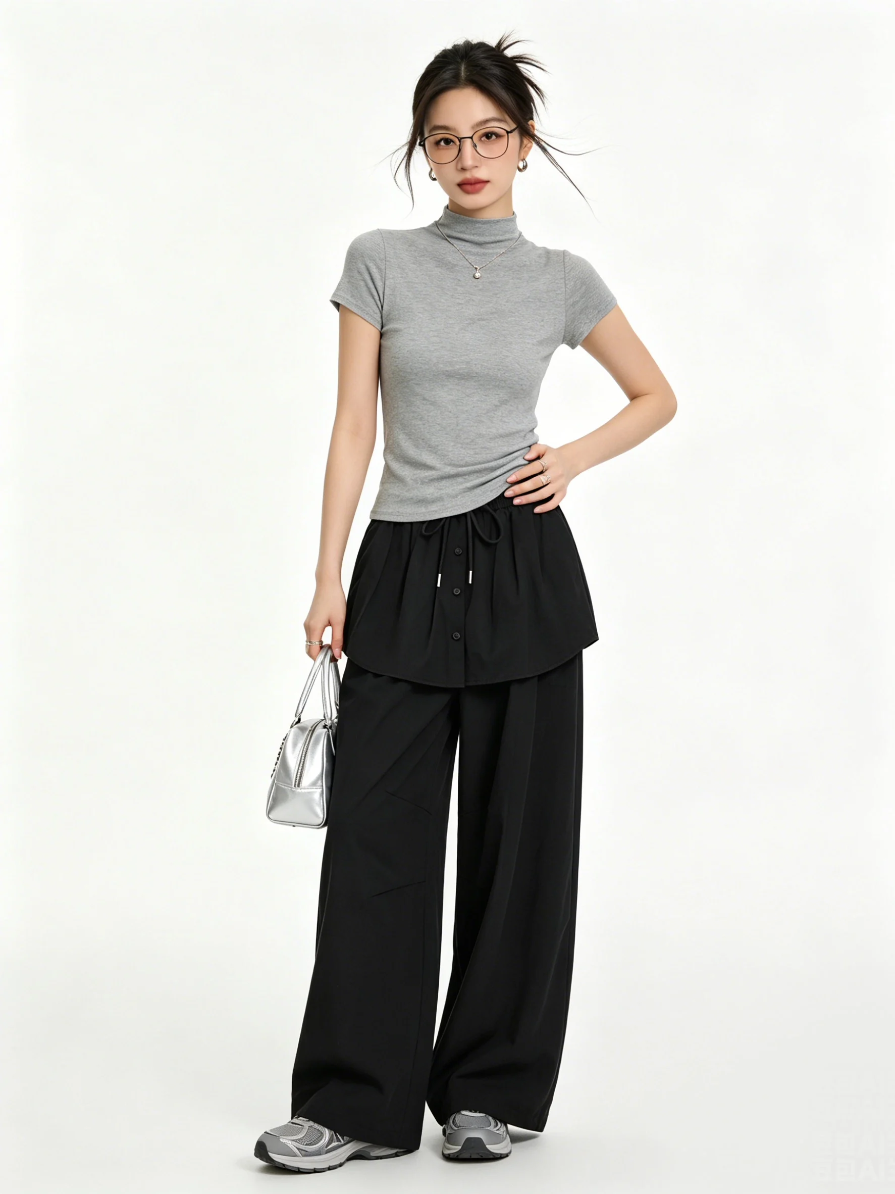 High Waist Wide Leg Pants Women's Loose Casual Trousers Pure Color Versatile Summer Slimming Drapey Simple Design Sense
High Waist Wide Leg Pants Women's Loose Casual Trousers Pure Color Versatile Summer Slimming Drapey Simple Design Sense
