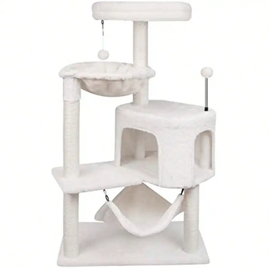 Cat Tree With Cat Condo And Big Hammock Grey
Cat Tree With Cat Condo And Big Hammock Grey