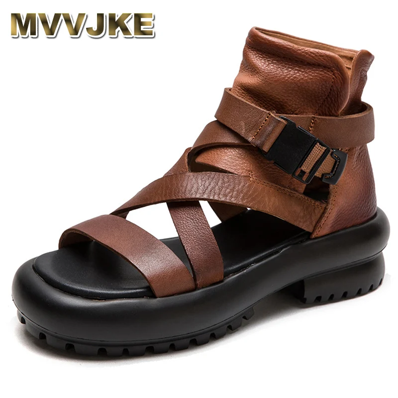 High Top Women Sandals Woven Open Toe Summer Boots Luxury Hollow Out Buckle Genuine Leather Thick Heel Shoes
High Top Women Sandals Woven Open Toe Summer Boots Luxury Hollow Out Buckle Genuine Leather Thick Heel Shoes