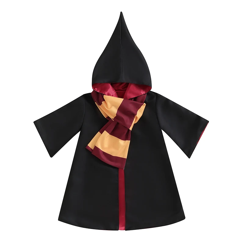 Kid Halloween Witch Costume Long Sleeve Hood Wizard Cloak with Scarf 2 Pcs Cosplay Clothes Set
Kid Halloween Witch Costume Long Sleeve Hood Wizard Cloak with Scarf 2 Pcs Cosplay Clothes Set