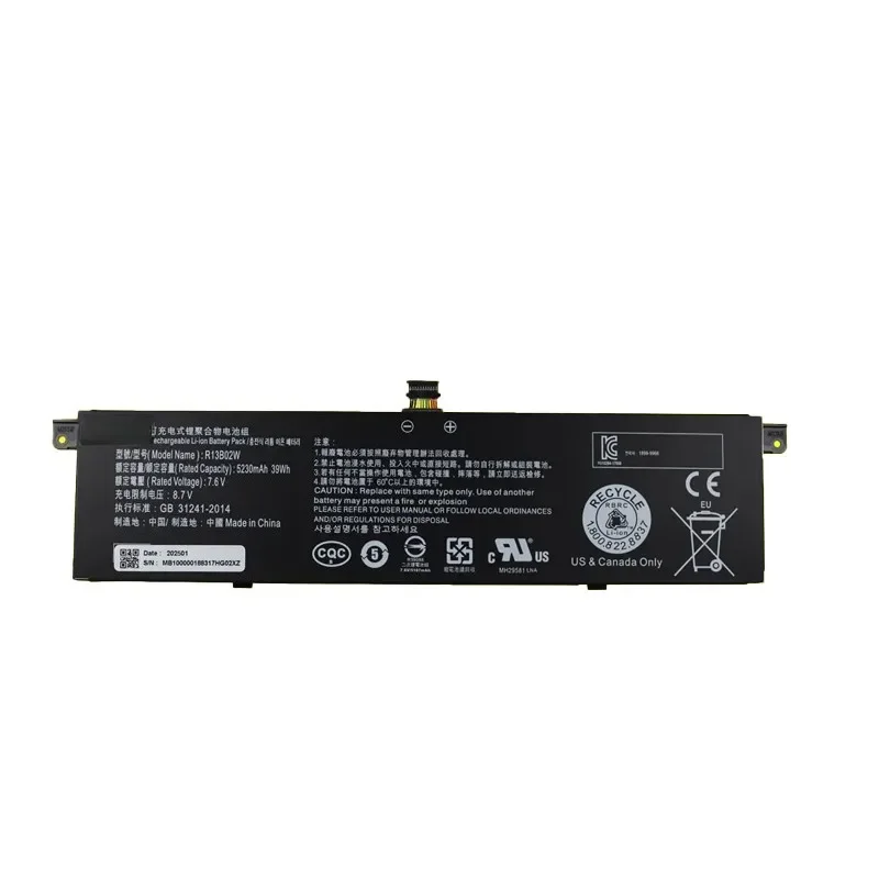 VBCX NEW 39WH 5230mAh R13B01W R13B02W Battery For Xiaomi Mi Air 13.3 inch Series Laptop Batteries Fast Shipping In Stock
VBCX NEW 39WH 5230mAh R13B01W R13B02W Battery For Xiaomi Mi Air 13.3 inch Series Laptop Batteries Fast Shipping In Stock