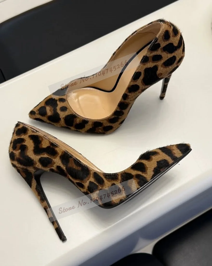 Women Leopard Horsehair High Heel Shoes 12cm 10cm 8cm Stilettos Pointed Toe Shallow Dress Pumps Slip-On Banquet Heels
Women Leopard Horsehair High Heel Shoes 12cm 10cm 8cm Stilettos Pointed Toe Shallow Dress Pumps Slip-On Banquet Heels