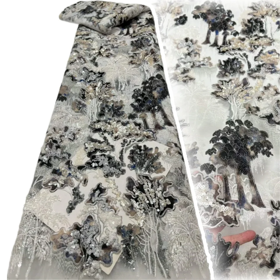 African Groom Embroidery Beaded Lace Fabric High Quality Nigerian Sequins Tulle Lace Fabric For Women Party Dress Sewing 2835
African Groom Embroidery Beaded Lace Fabric High Quality Nigerian Sequins Tulle Lace Fabric For Women Party Dress Sewing 2835
