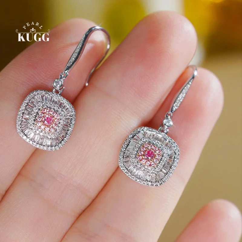 KUGG 18K White Gold Earrings Shiny Design 1.0carat Real Natural Pink&White Diamond Hoop Earrings for Women High Party Jewelry
KUGG 18K White Gold Earrings Shiny Design 1.0carat Real Natural Pink&White Diamond Hoop Earrings for Women High Party Jewelry