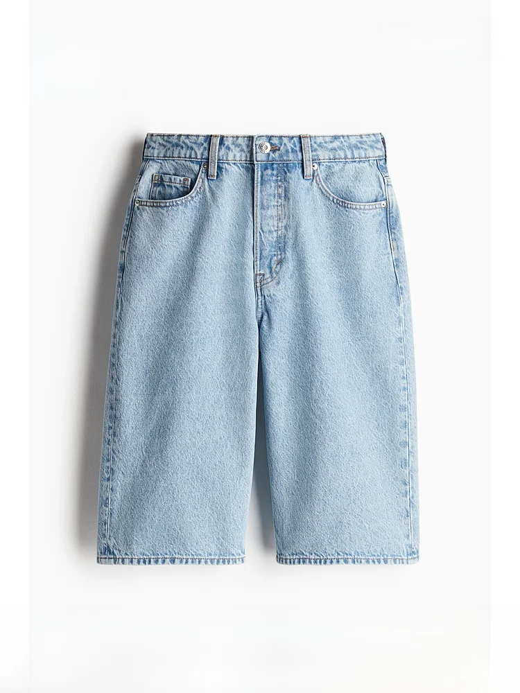 High Waist Knee-Length American Style Five-Point Denim Shorts Women's Summer Fashion Casual Straight Leg Cotton Jeans
High Waist Knee-Length American Style Five-Point Denim Shorts Women's Summer Fashion Casual Straight Leg Cotton Jeans