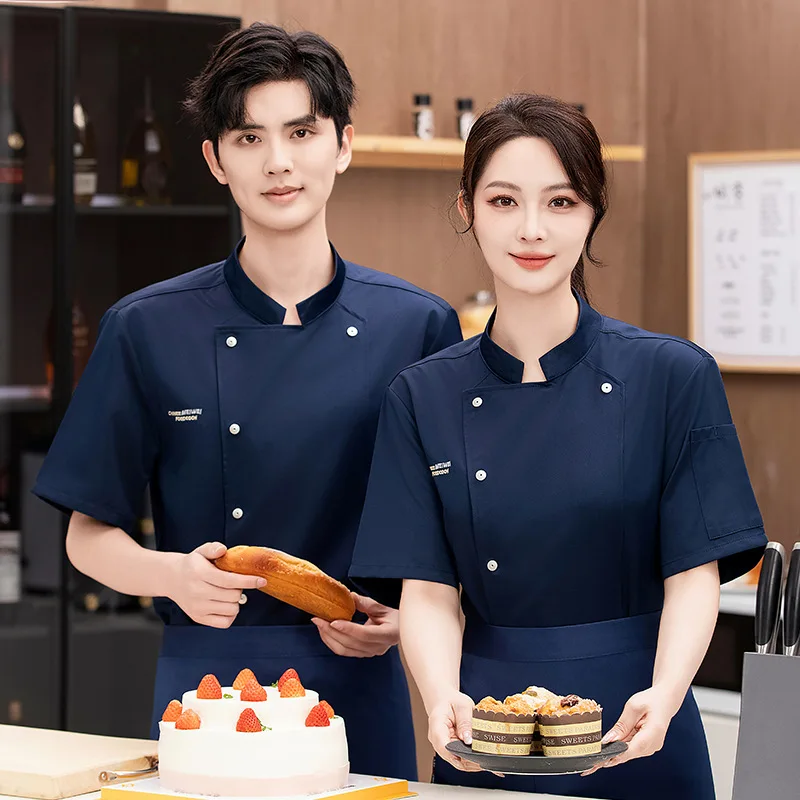 Chef's Clothing Short Sleeved Men's Women's Breathable Hotel Restaurant Kitchen Workwear Cake Maker Summer Workwear Printed Logo
Chef's Clothing Short Sleeved Men's Women's Breathable Hotel Restaurant Kitchen Workwear Cake Maker Summer Workwear Printed Logo