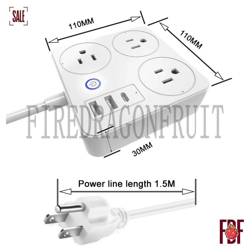 WiFi Power Strip US Plug Dual USB C Ports Voice Surge Home OfficeCross-Border
WiFi Power Strip US Plug Dual USB C Ports Voice Surge Home OfficeCross-Border