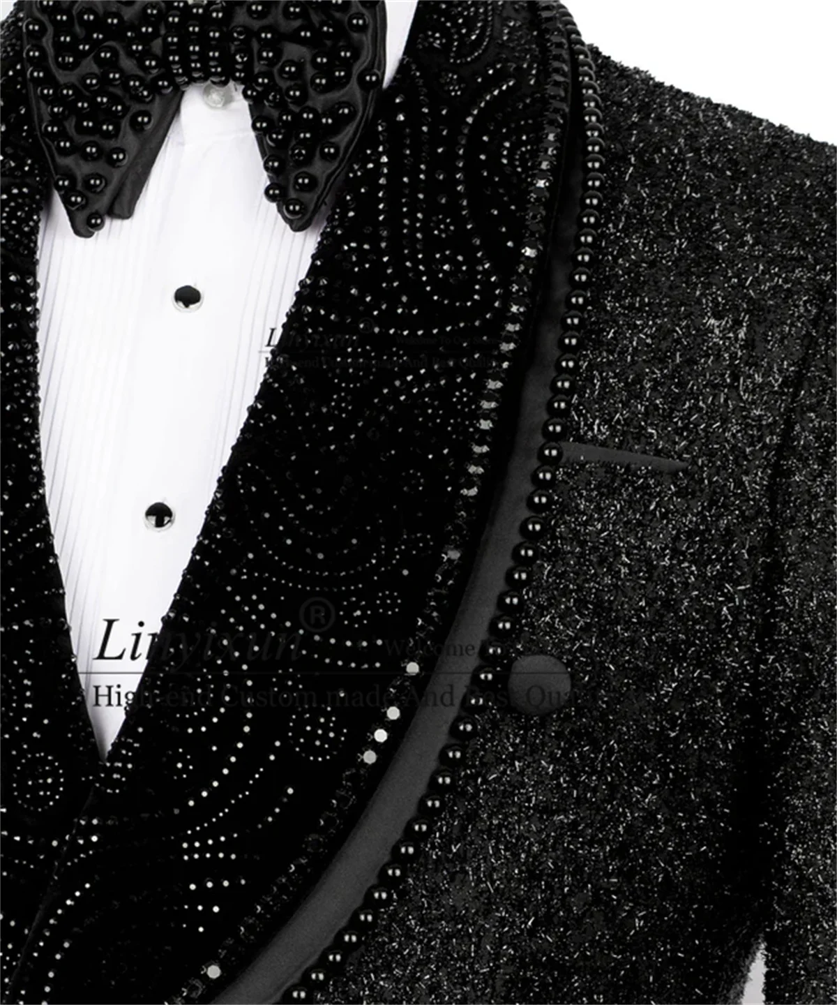 Luxury Ornament Crystal Lapel Men Suit Customized 2 Pieces Sets Groom Male Prom Blazers Wedding Man Clothes Party ropa hombre
Luxury Ornament Crystal Lapel Men Suit Customized 2 Pieces Sets Groom Male Prom Blazers Wedding Man Clothes Party ropa hombre