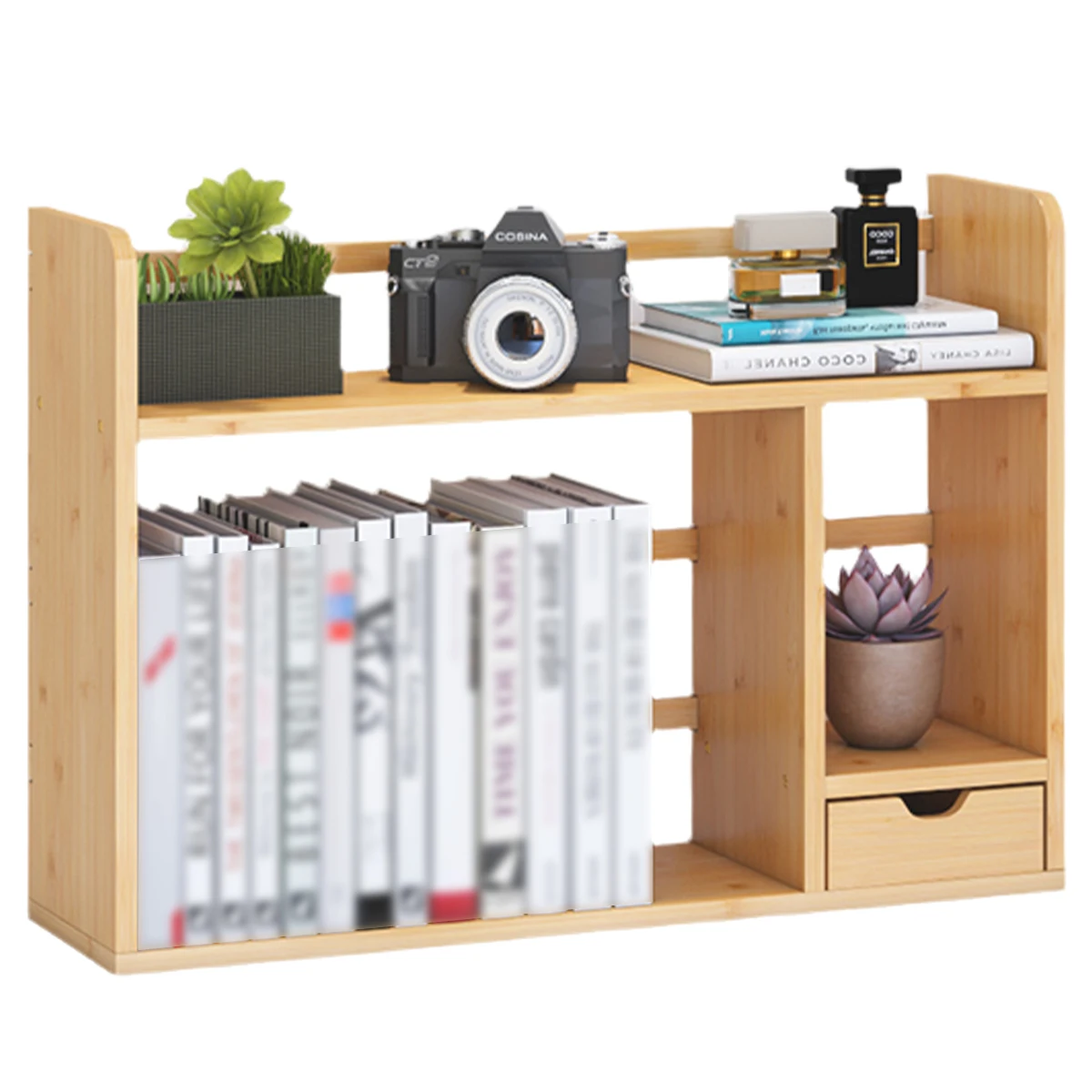 Bamboo Cosmetics & Skincare Storage Rack - Multifunctional Makeup Organizer with Drawers for Desk Display
Bamboo Cosmetics & Skincare Storage Rack - Multifunctional Makeup Organizer with Drawers for Desk Display