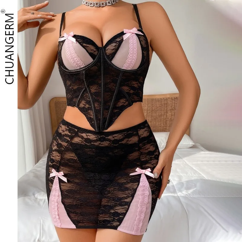 CHUANGERM Lace Women's Panties Onlyfan Body Suit Bras for Women Perspective Female Underwear Three Piece Set Bra Transparent
CHUANGERM Lace Women's Panties Onlyfan Body Suit Bras for Women Perspective Female Underwear Three Piece Set Bra Transparent