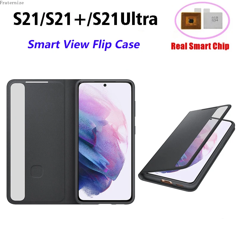 Smart View Wallet Flip Leather Phone Case For Samsung Galaxy S21 Ultra S21 S21 Plus Protective Free-flip Cover With smart chips
Smart View Wallet Flip Leather Phone Case For Samsung Galaxy S21 Ultra S21 S21 Plus Protective Free-flip Cover With smart chips