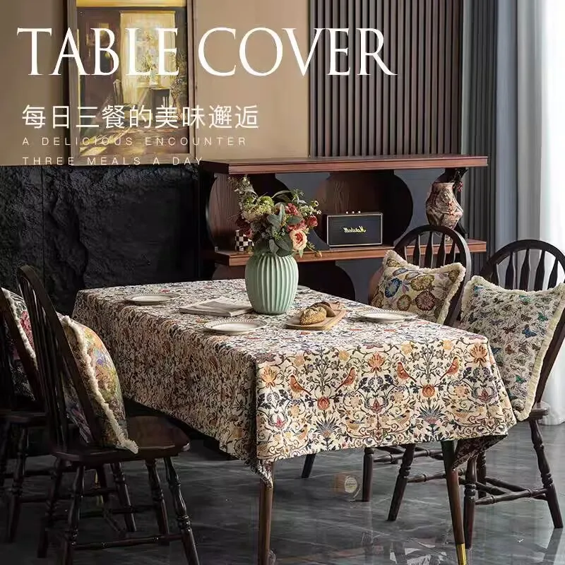 American retro tablecloth idyllic Morris flower and bird decorative cover cloth towel outdoor garden tablecloth table cover
American retro tablecloth idyllic Morris flower and bird decorative cover cloth towel outdoor garden tablecloth table cover