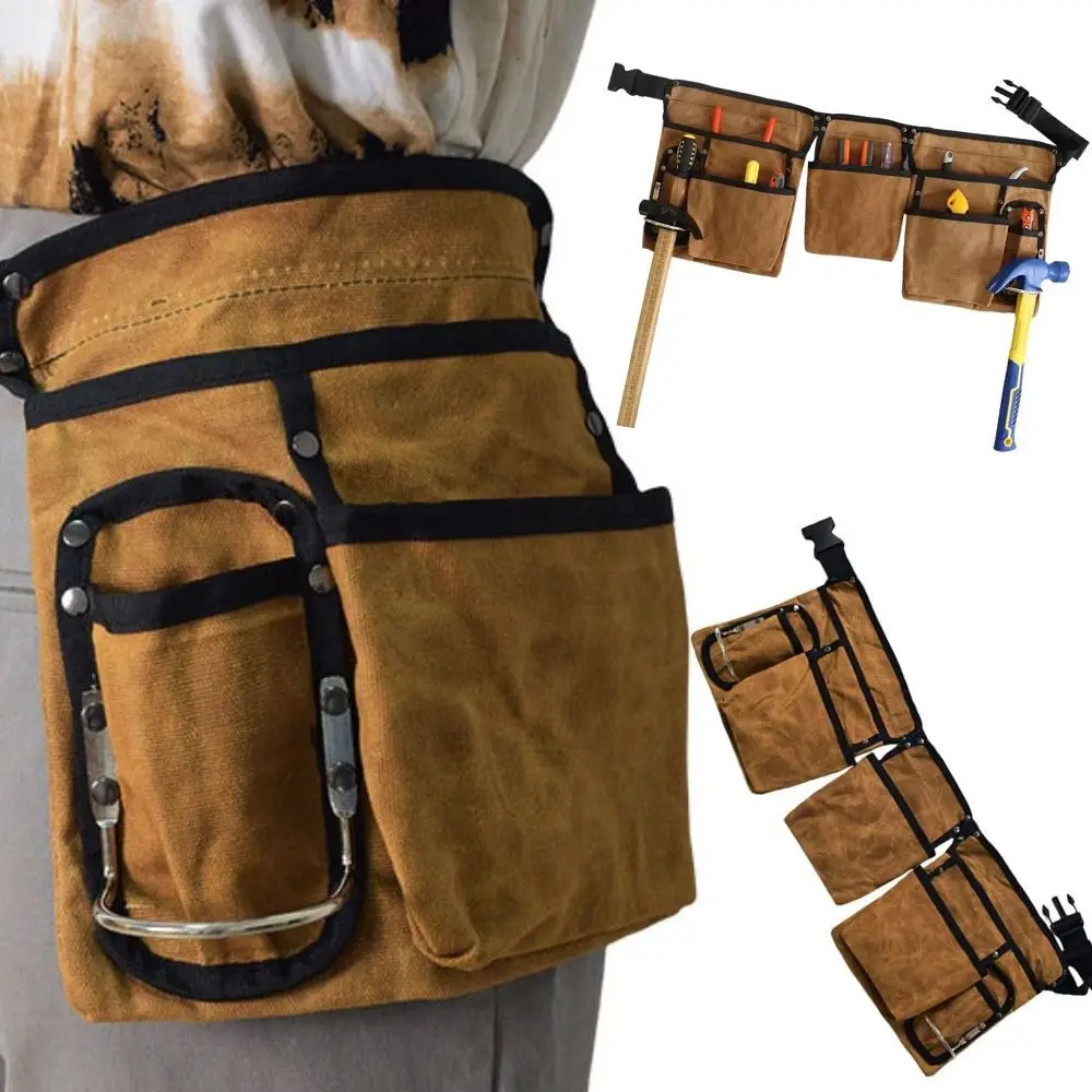 Retro Large Capacity Hardware Bag Waxed Canvas Multi Pockets Tool Pouch Waterproof Wear-resistant Tool Waist Bag Woodworker
Retro Large Capacity Hardware Bag Waxed Canvas Multi Pockets Tool Pouch Waterproof Wear-resistant Tool Waist Bag Woodworker
