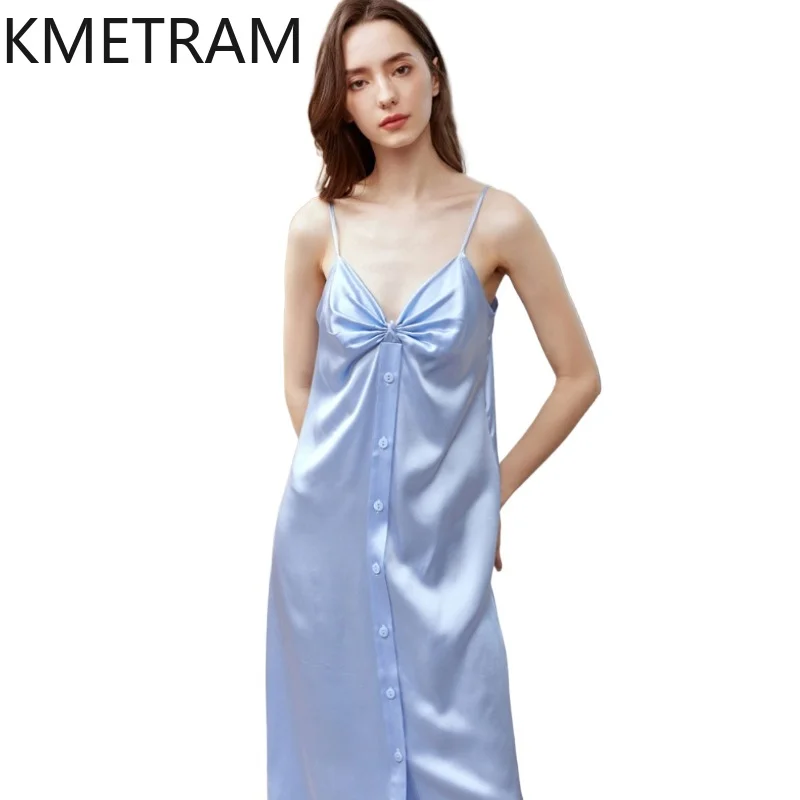ZVAQS 100% Real Mulberry Silk Night Dress Woman Sexy Nightgowns Long Slip Dresses Summer Sleepwear Women Clothing 2026 пижама
ZVAQS 100% Real Mulberry Silk Night Dress Woman Sexy Nightgowns Long Slip Dresses Summer Sleepwear Women Clothing 2026 пижама