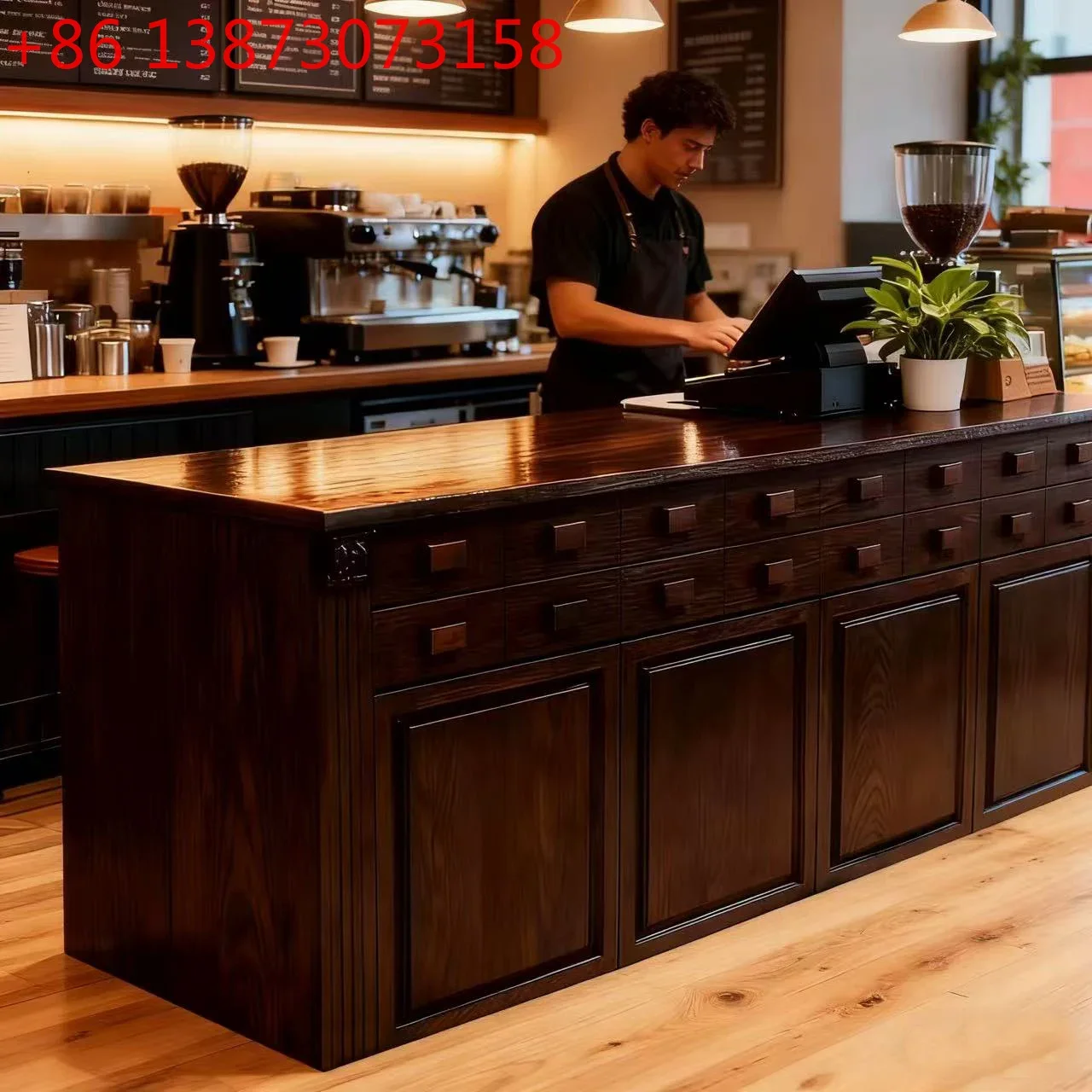 Retro style solid wood cafe milk tea shop bar checkout page B & B restaurant clothing store front desk reception desk
Retro style solid wood cafe milk tea shop bar checkout page B & B restaurant clothing store front desk reception desk