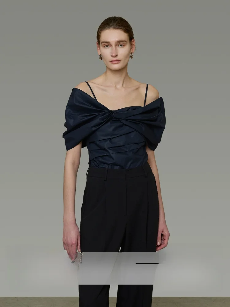UNSPOKEN Shoulder Bared Shirt Women's Strap Design Sense Twist Knot Slimming Short Sleeve Shirt Simple Style Pure Cotton Busi...
UNSPOKEN Shoulder Bared Shirt Women's Strap Design Sense Twist Knot Slimming Short Sleeve Shirt Simple Style Pure Cotton Busi...